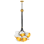 Люстра с 15-ю белыми  плафонами с золотой внутренней поверхностью Hinkley варинант исполнения - 7 | Loft Concept в Ростове-на-Дону