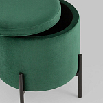 Зеленый пуф на черных ножках SANJAY варинант исполнения - 3 | Loft Concept в Ростове-на-Дону
