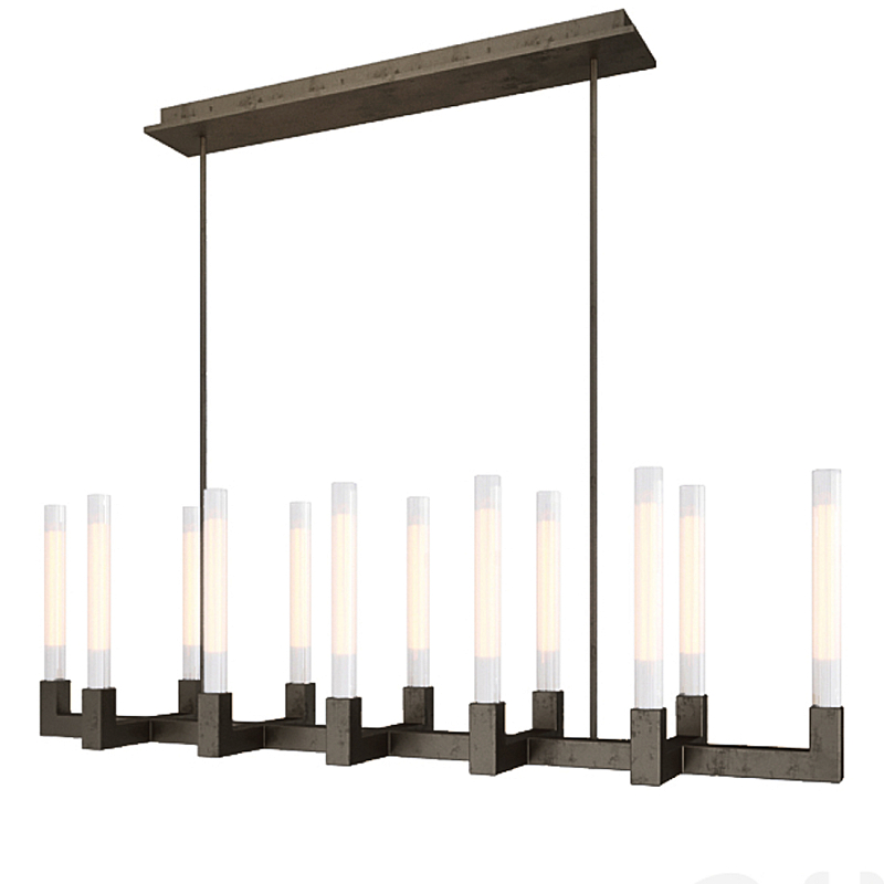 Люстра CANELLE Linear Chandelier 12 Modern Black Черный матовый в Ростове-на-Дону | Loft Concept 