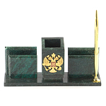 Настольный письменный набор из змеевика с визитницами и ручкой Successful Leader варинант исполнения - 1 | Loft Concept в Ростове-на-Дону