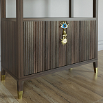 Стеллаж со стеклянными полками Elsa Dreams Walnut варинант исполнения - 1 | Loft Concept в Ростове-на-Дону