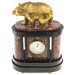 Часы настольные бронзовые с декором в виде медведя Bear Stone Clock варинант исполнения - 4 | Loft Concept в Ростове-на-Дону
