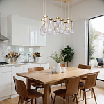 Люстра с 9-ю прозрачными стеклянными плафонами в форме капли Lucid Rain  варинант исполнения - 11 | Loft Concept в Ростове-на-Дону