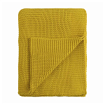 Плед из хлопка жемчужной вязки горчичного цвета Waffle Comfort варинант исполнения - 1 | Loft Concept в Ростове-на-Дону