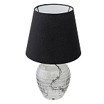 Настольная лампа с черным тканевым абажуром и фактурным прозрачным основанием Black Cone варинант исполнения - 1 | Loft Concept в Ростове-на-Дону