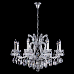 Люстра подвесная с 8-ю лампочками и прозрачными хрустальными подвесками на хромированном основании Crystal lamps варинант исполнения - 2 | Loft Concept в Ростове-на-Дону