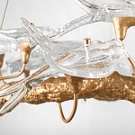 Люстра подвесная с прозрачными стеклянными птичками на ветвях Диаметр 100 см Serip Voa варинант исполнения - 10 | Loft Concept в Ростове-на-Дону