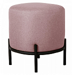 Круглый пуф на металлических ножках с обивкой из рогожки Casey Poof варинант исполнения - 3 | Loft Concept в Ростове-на-Дону