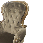 Кресло с мягкой обивкой из коричневого велюра на 4-х деревянных ножках Evelyn Classical Armchair варинант исполнения - 4 | Loft Concept в Ростове-на-Дону