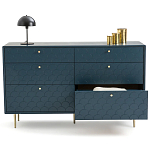 Комод с 6 выдвижными ящиками Scale Ornament Blue Chest of Drawers варинант исполнения - 4 | Loft Concept в Ростове-на-Дону