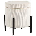 Молочный пуф на черных ножках SANJAY варинант исполнения - 1 | Loft Concept в Ростове-на-Дону
