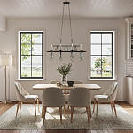 Люстра подвесная с 8-ю лампами и стеклянными круглыми подвесками Currey & Company варинант исполнения - 2 | Loft Concept в Ростове-на-Дону