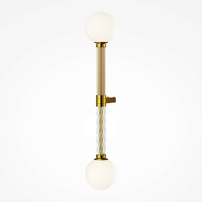 Бра со стеклянными вставками Helios Латунь Прозрачное Стекло в Ростове-на-Дону | Loft Concept 