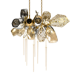 Люстра подвесная с 18-ю стеклянными плафонами с вертикальными подвесками Gilded Mirage  варинант исполнения - 1 | Loft Concept в Ростове-на-Дону