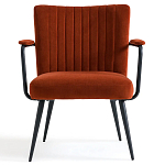 Кресло бархатное с подлокотниками на металлическом каркасе Oriel Retro Armchair варинант исполнения - 2 | Loft Concept в Ростове-на-Дону