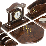 Настольный письменный набор с часами из природного камня обсидиана Competent Leader варинант исполнения - 4 | Loft Concept в Ростове-на-Дону