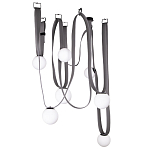 Подвесной светильник с серыми кожаными ремнями и белыми стеклянными плафонами в виде шаров Flos Wireline Lighting варинант исполнения - 7 | Loft Concept в Ростове-на-Дону