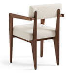 Кресло обеденное Alcove White Boucle из массива ореха варинант исполнения - 4 | Loft Concept в Ростове-на-Дону