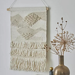 Панно из шерсти и хлопка с узором Beige Calista Serene варинант исполнения - 5 | Loft Concept в Ростове-на-Дону