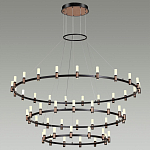 Люстра подвесная с тремя круглыми ярусами и цилиндрическими плафонами Arnaut Light варинант исполнения - 3 | Loft Concept в Ростове-на-Дону