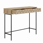 Консоль напольная деревянная с выдвижным ящиком с резным орнаментом HEATON CONSOLE OAK варинант исполнения - 1 | Loft Concept в Ростове-на-Дону