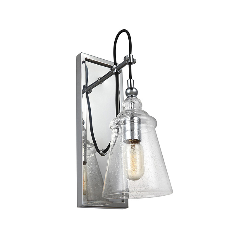 Бра с плафоном в форме колокола из прозрачного стекла с пузырьками Feiss Хром Прозрачное Стекло в Ростове-на-Дону | Loft Concept 