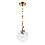 Подвесной светильник латунного цвета с прозрачным стеклянным плафоном Feiss варинант исполнения - 11 | Loft Concept в Ростове-на-Дону