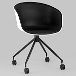 Офисное кресло из пластика с мягким сиденьем Eggshell Black варинант исполнения - 2 | Loft Concept в Ростове-на-Дону