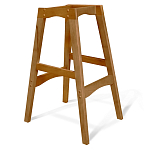 Барный стул со спинкой и подлокотниками на 4-х деревянных ножках Серый Велюр Ava Charm варинант исполнения - 4 | Loft Concept в Ростове-на-Дону