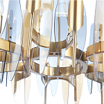 Люстра с вертикальными стеклянными элементами и металлическим каркасом цвета Латунь Vertical Glass варинант исполнения - 4 | Loft Concept в Ростове-на-Дону