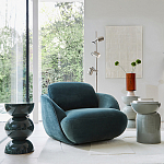 Полукруглое мягкое кресло Halle Green Armchair варинант исполнения - 8 | Loft Concept в Ростове-на-Дону