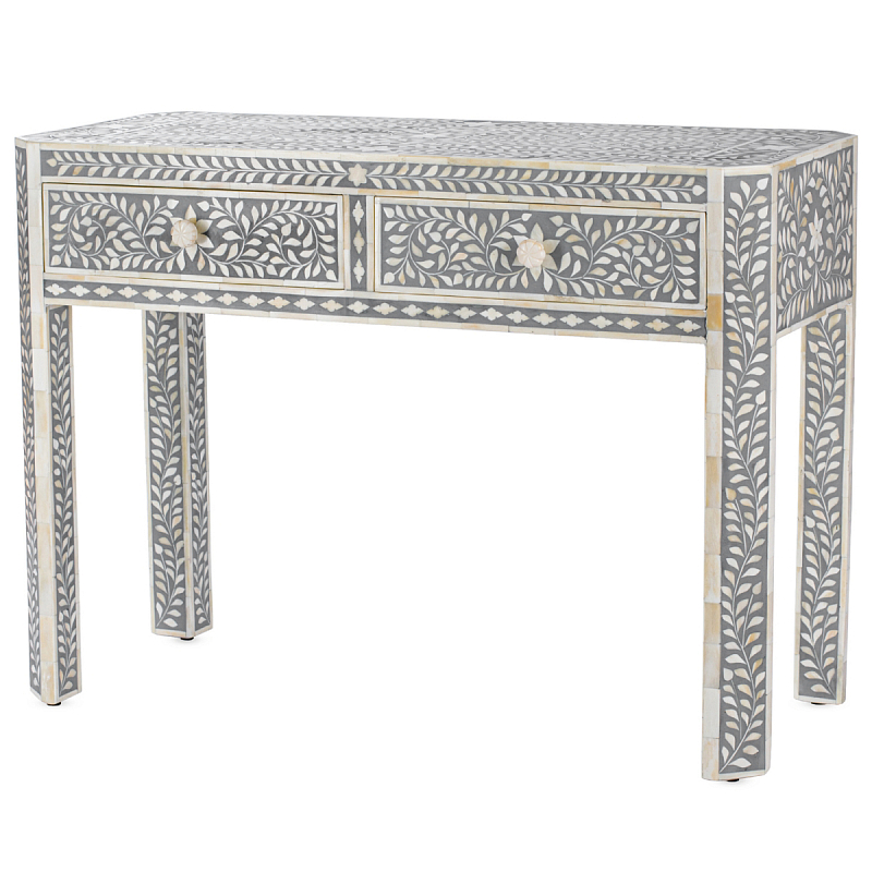      BONE INLAY CONSOL TABLE 2 DRAWER ivory (   )   -- | Loft Concept 