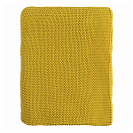 Плед из хлопка жемчужной вязки горчичного цвета Waffle Comfort варинант исполнения - 4 | Loft Concept в Ростове-на-Дону