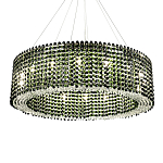 Круглая люстра с хрустальными подвесками Crystal Art Chrome Green Chandelier 12 варинант исполнения - 2 | Loft Concept в Ростове-на-Дону