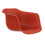 Стул пластиковый красного цвета на колесиках с подъемно-поворотным механизмом Eames Red варинант исполнения - 2 | Loft Concept в Ростове-на-Дону