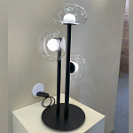 Настольная лампа с тремя прозрачными куполообразными плафонами и черным металлическим основанием Flos Wireline Lighting варинант исполнения - 5 | Loft Concept в Ростове-на-Дону