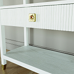 Стеллаж Elsa Dreams White со стеклянными полками и ящиком варинант исполнения - 5 | Loft Concept в Ростове-на-Дону