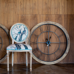 Часы настенные деревянные с римскими цифрами чёрного цвета Clock with History варинант исполнения - 3 | Loft Concept в Ростове-на-Дону