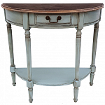 Полукруглая консоль в стиле прованс светло-бирюзовая Margery Provence Console варинант исполнения - 1 | Loft Concept в Ростове-на-Дону