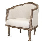 Кресло низкое с мягкой обивкой из льна на 4-х деревянных ножках Emile Armchair beige варинант исполнения - 3 | Loft Concept в Ростове-на-Дону