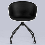 Офисное кресло из пластика с мягким сиденьем Eggshell Black варинант исполнения - 4 | Loft Concept в Ростове-на-Дону