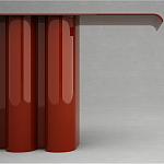 Консоль красная с цилиндрическим основанием Giorgio варинант исполнения - 2 | Loft Concept в Ростове-на-Дону