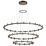 Люстра подвесная с тремя круглыми ярусами и цилиндрическими плафонами Arnaut Light варинант исполнения - 4 | Loft Concept в Ростове-на-Дону