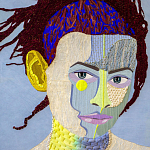 Картина с вышивкой Портрет wall panel People with the yellow ear 2 варинант исполнения - 2 | Loft Concept в Ростове-на-Дону