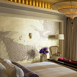 Обои ручная роспись в стиле Арт-деко Whistler Peacocks Special Colourway on 12 Carat White Gold gilded silk варинант исполнения - 1 | Loft Concept в Ростове-на-Дону