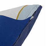 Подушка декоративная хлопковая синего цвета с абстрактным принтом Elysian Flow Azure варинант исполнения - 4 | Loft Concept в Ростове-на-Дону