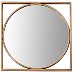 Круглое  зеркало в квадратной раме из металла Coste Mirror варинант исполнения - 1 | Loft Concept в Ростове-на-Дону