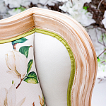 Кресло из натурального бука золотистое с изображением птиц и цветов Blooming Birds варинант исполнения - 2 | Loft Concept в Ростове-на-Дону