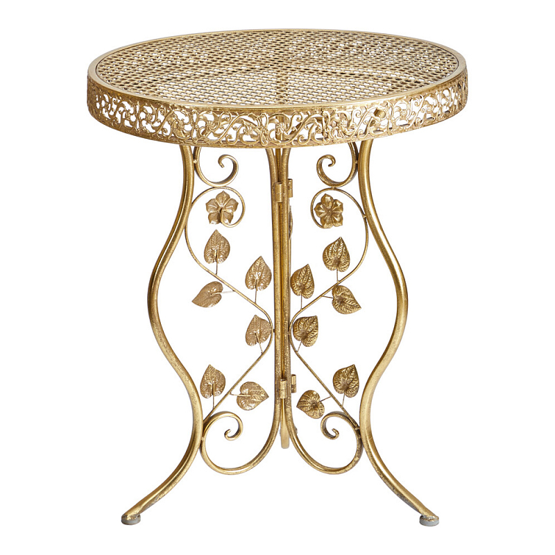 Столик приставной золотистый с орнаментом на столешнице Tanzania Золотой в Ростове-на-Дону | Loft Concept 