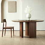 Стол обеденный круглый с двойной столешницей Walnut Wood Table варинант исполнения - 9 | Loft Concept в Ростове-на-Дону